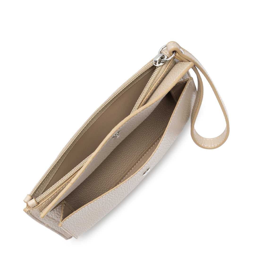 Lancaster Täschchen mat Zipper Maya Duebel KBA 117-011 Däischter Beige
