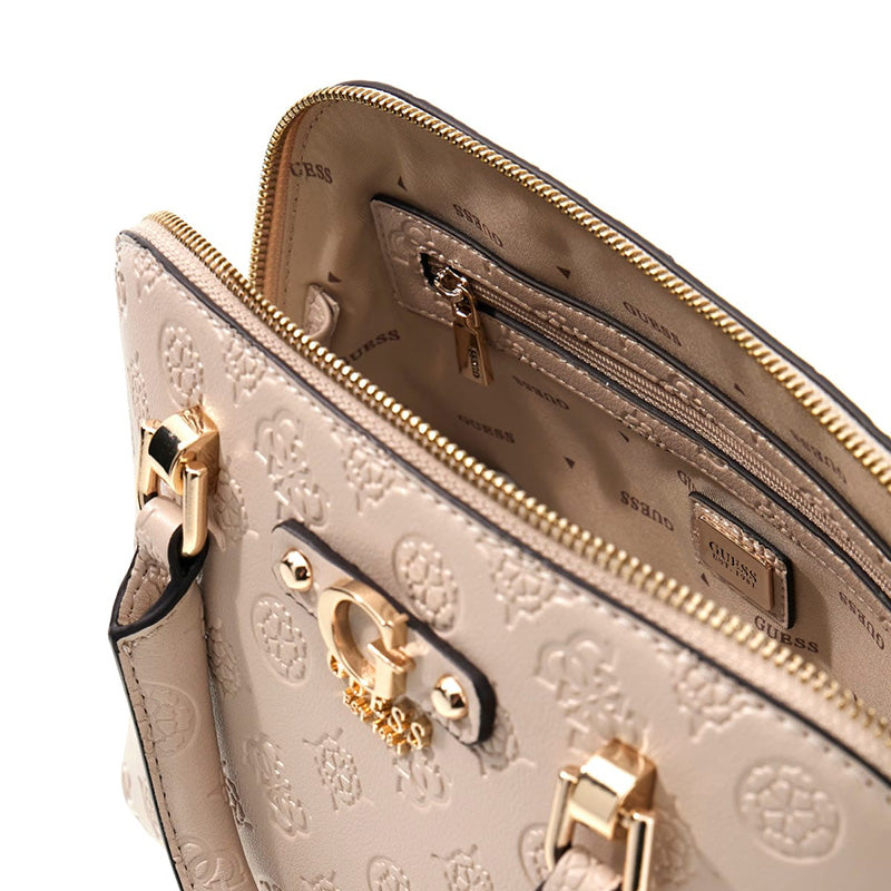 Guess Borsa a tracolla Dita Dome Satchel Light Taupe Logo