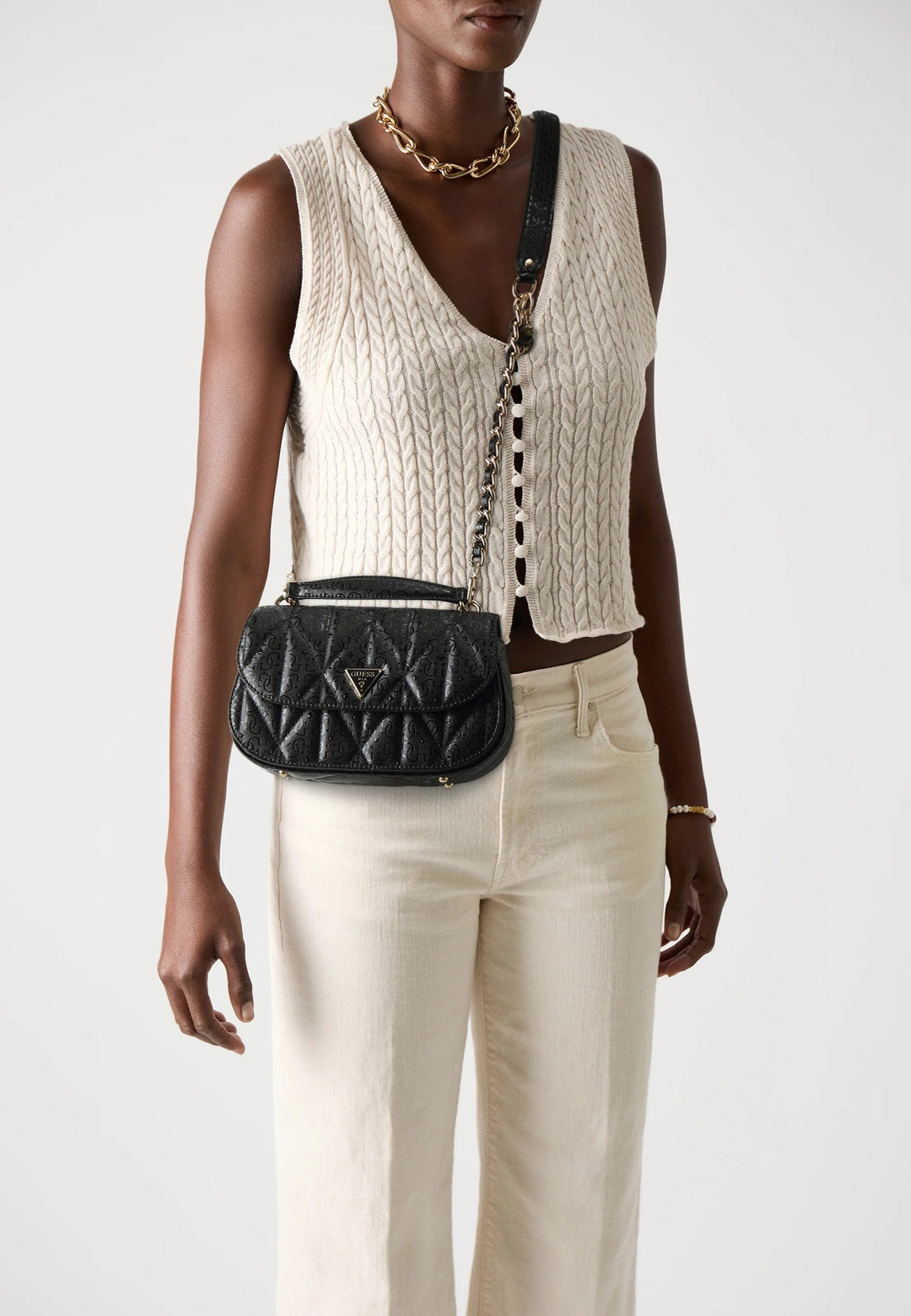 Guess Borsa a tracolla Betula Satchel Nero
