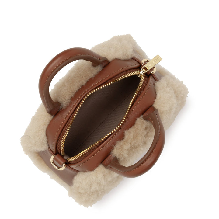 Lancaster Petit Sac à main Zippé Nano Moumoute ps25 177 Cognac