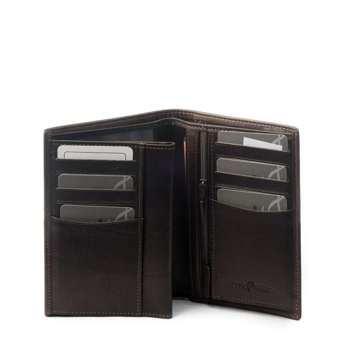 Portemonnee leer David William Deco anti-diefstal Bruin