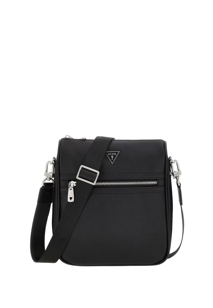 Guess Borsa mini a tracolla Milano saffiano Nero
