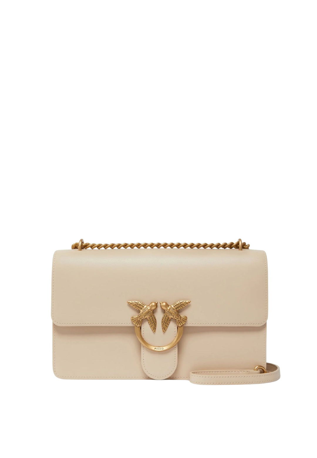 Pinko Handväskor Love One Classic Dc Vitello Se Beige