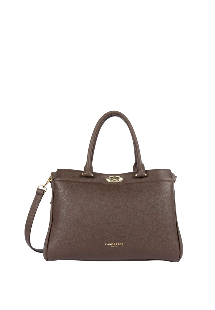 Lancaster Sac cabas main Avec fermoir Mademoiselle ROMY Marron