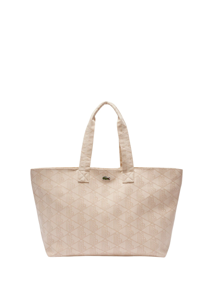 Lacoste Torba Tote XL Summer Pack Mono Jaquard Biały