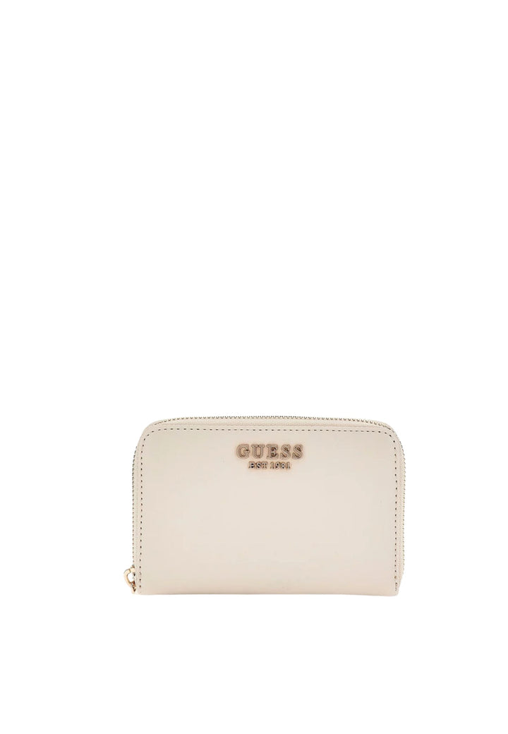 Guess Portafoglio Laurel Small Zip Bianco