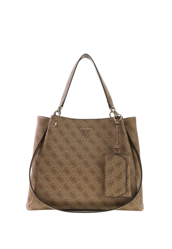 Guess Lorella Monogramme Tote Bag Latte Logo
