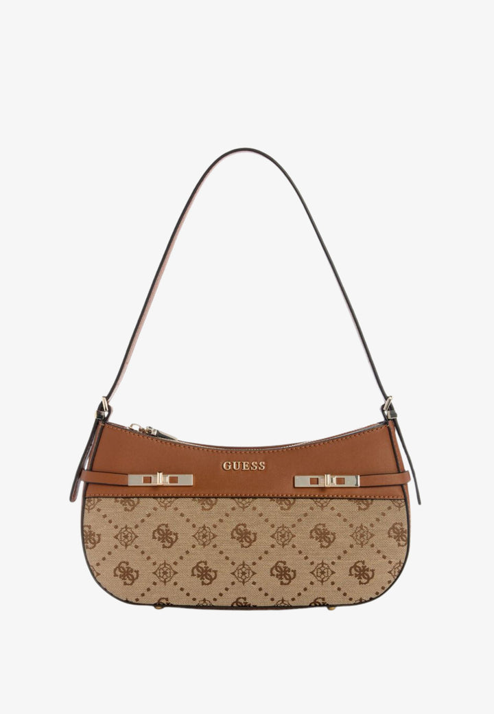 Guess Torba na ramię Melinda Logo Tri Com Latte Logo