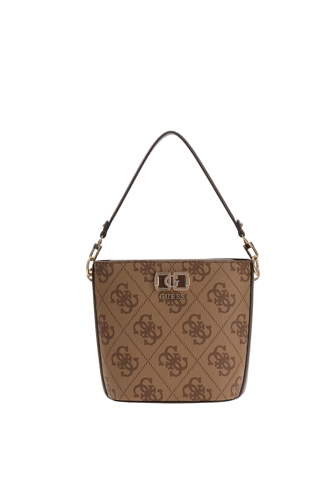Guess Handtaschen Karnilla Logo Bucket Latte Logo/Braun