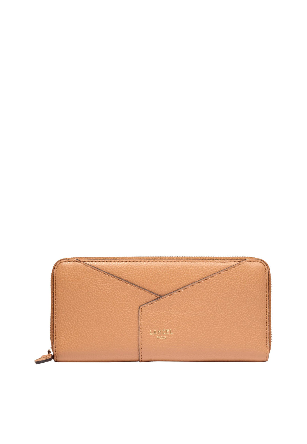 Lancel Enveloppe Portefeuille Long Zippé Cuir Camel