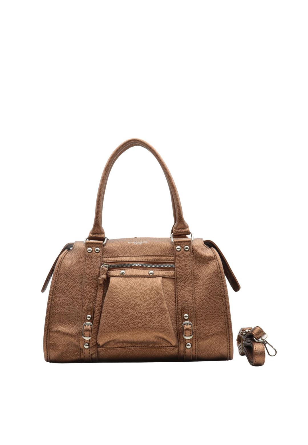 Bolsa de compras Flora & Co F8531 Marrom Metálico