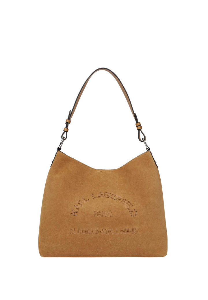 Karl Lagerfeld Hobo-Tasche aus Wildleder in Karamell