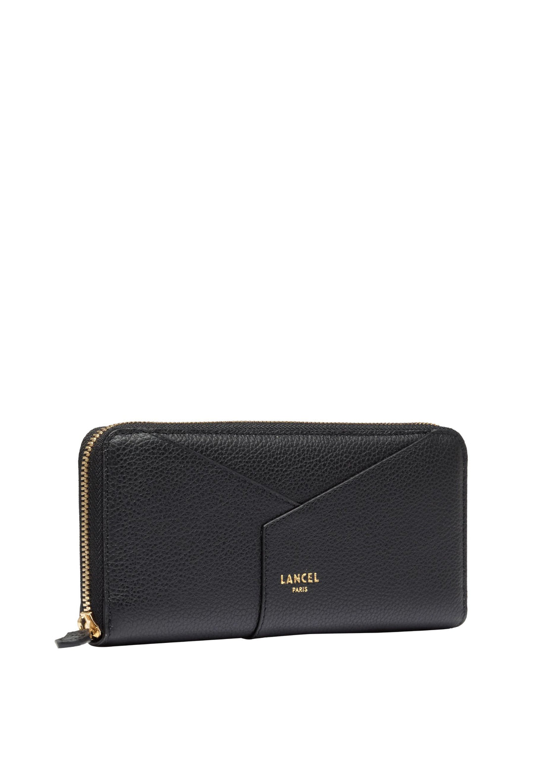 Lancel Enveloppe Long Zippered Leather Wallet Black