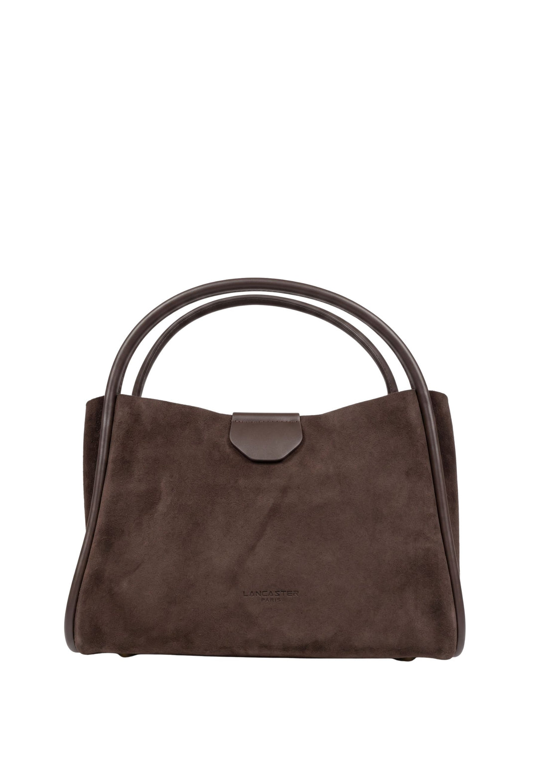 Lancaster Medium Magnetic Handbag Suède Ida Brown