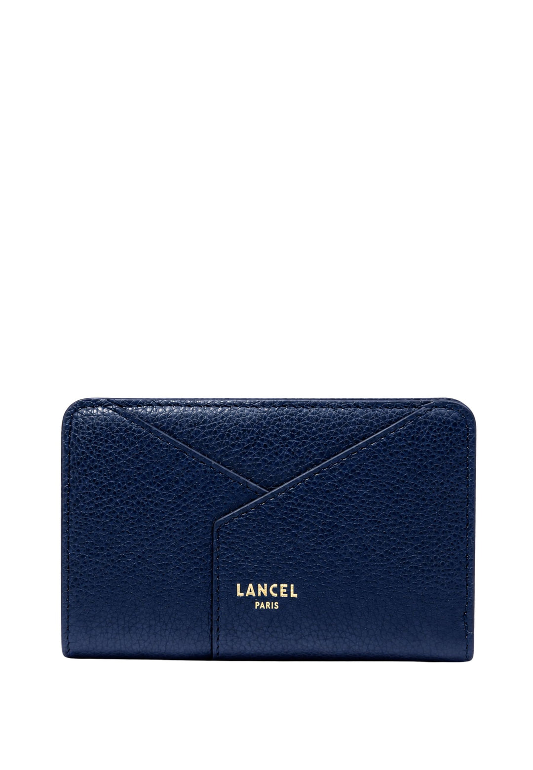Lancel Enveloppe Portefeuille Rectangulaire Zippé Cuir Ultramarine