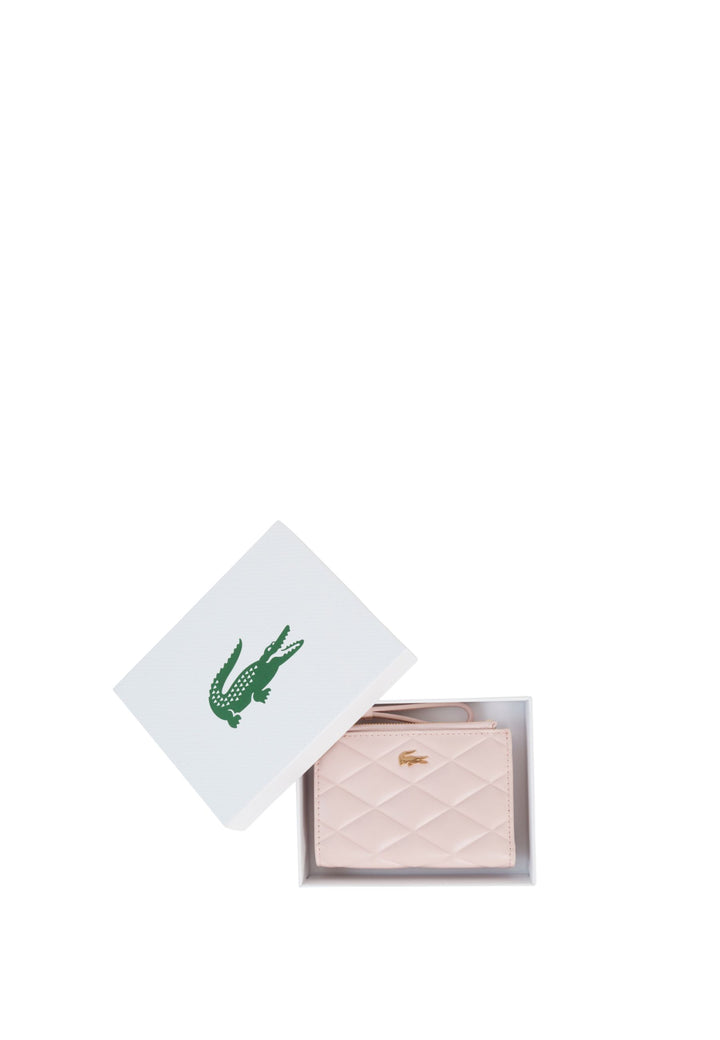 Lacoste Porte-monnaie Crocodelle Cuir Rose Nidus