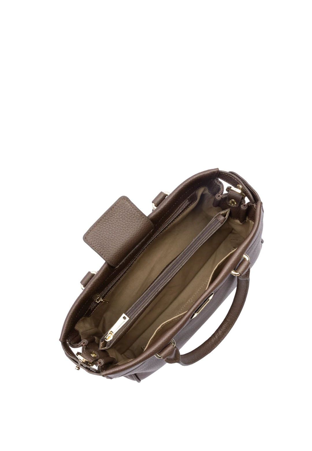 Lancaster Sac cabas main Avec fermoir Mademoiselle ROMY Marron