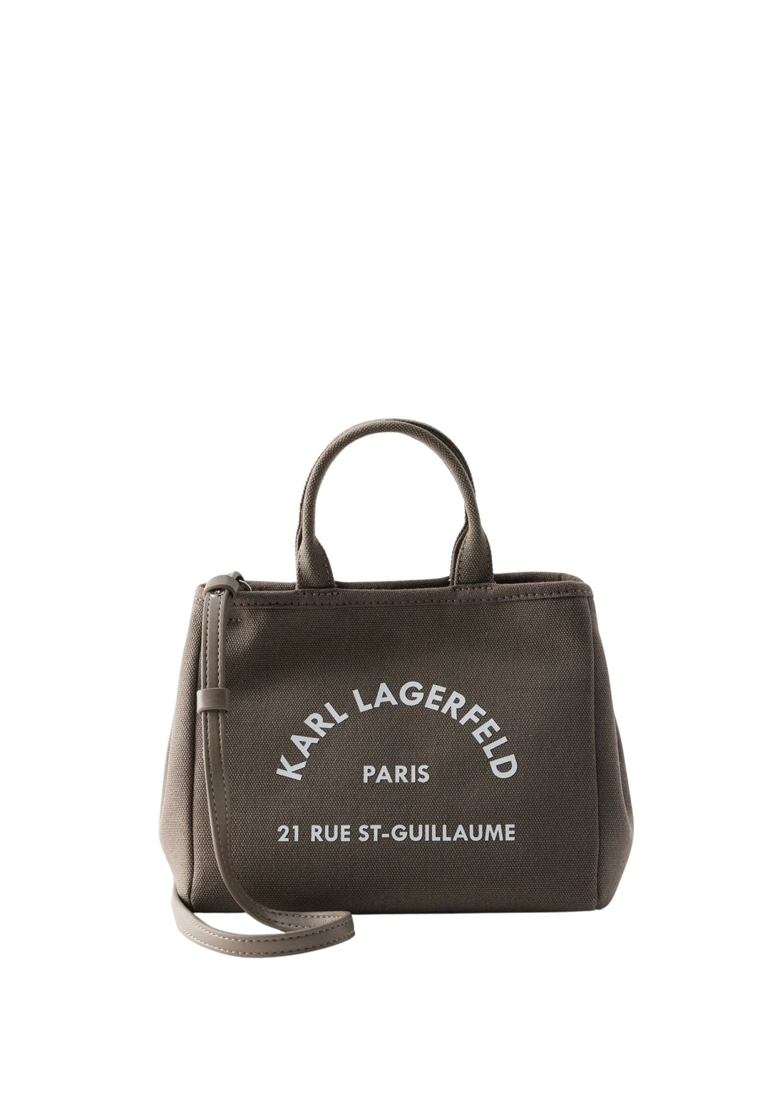 Karl Lagerfeld Convertible Mini-väska i bomull Taupe
