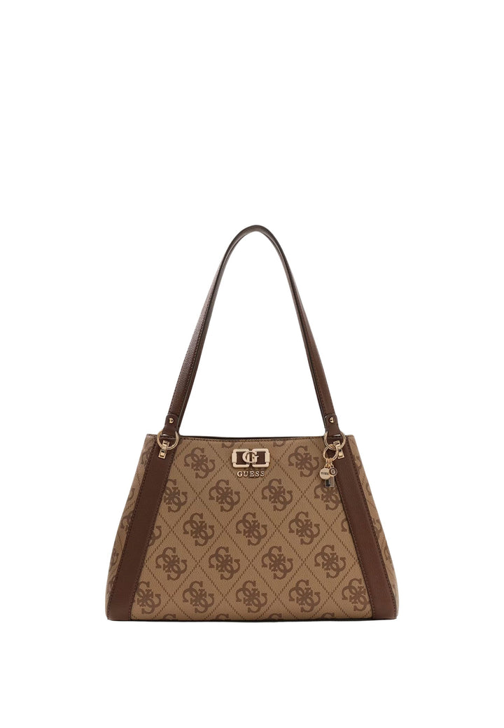 Guess Sacs à main Karnilla Logo Bucket Latte Logo/Brown