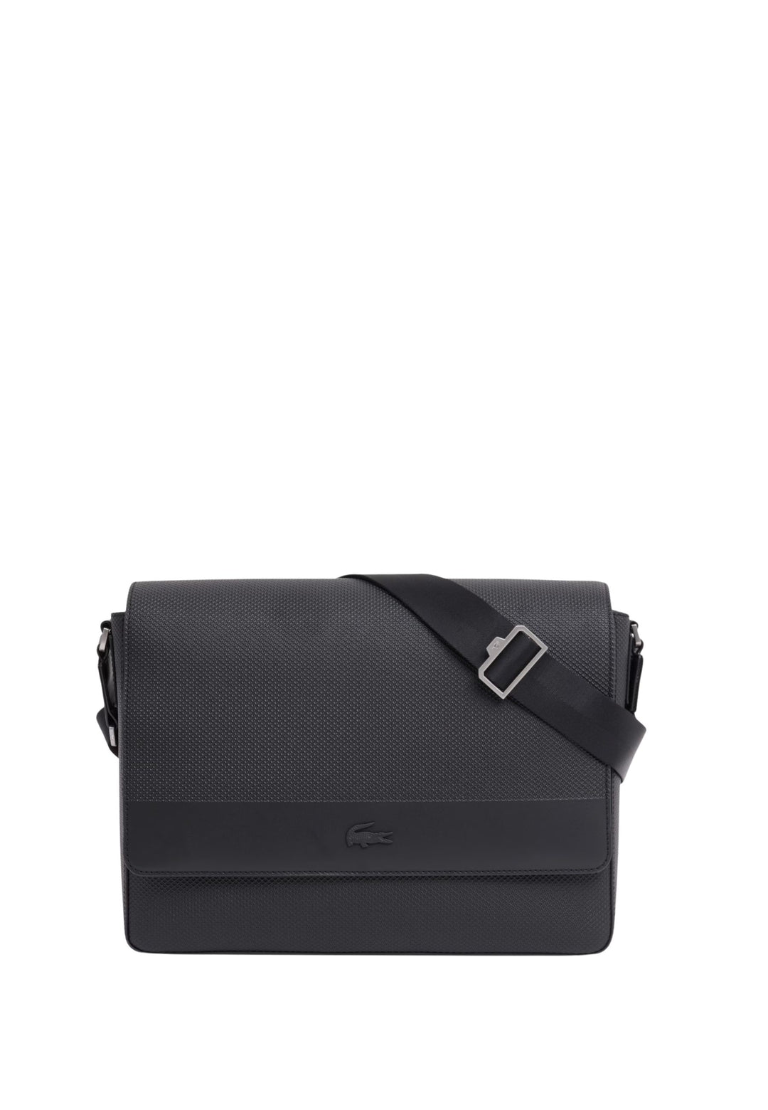 Lacoste Stor Chantaco messenger taske i læder Sort