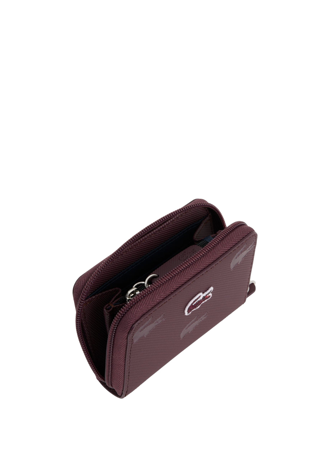 Lacoste Mini porte-monnaie zippé Bordeaux Oxalis