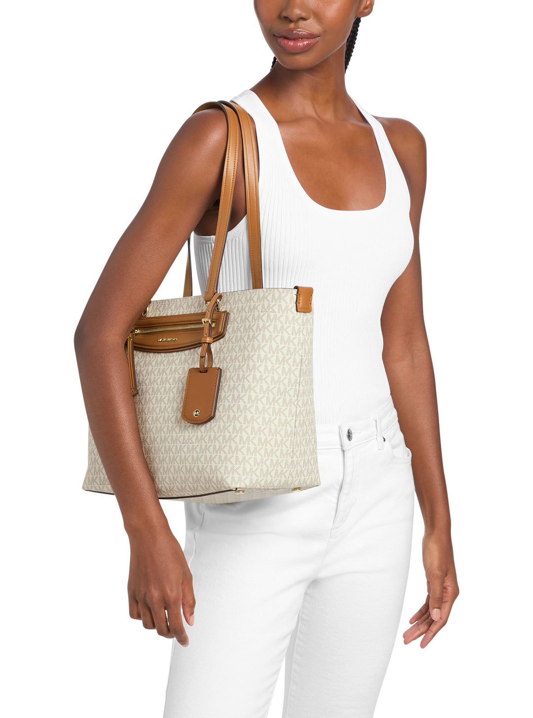 Michael Kors Kabelka Jet Set Cestování 30S6GTVT2B Béžová