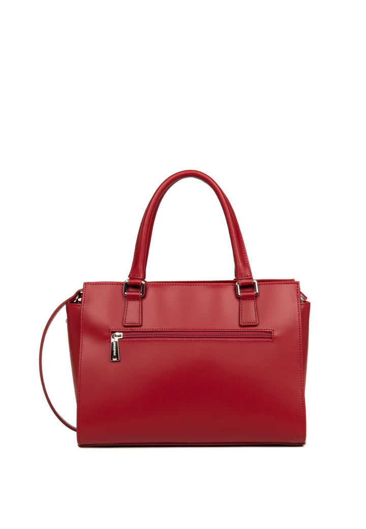 Lancaster Handbag Zippered M Smooth Carmin