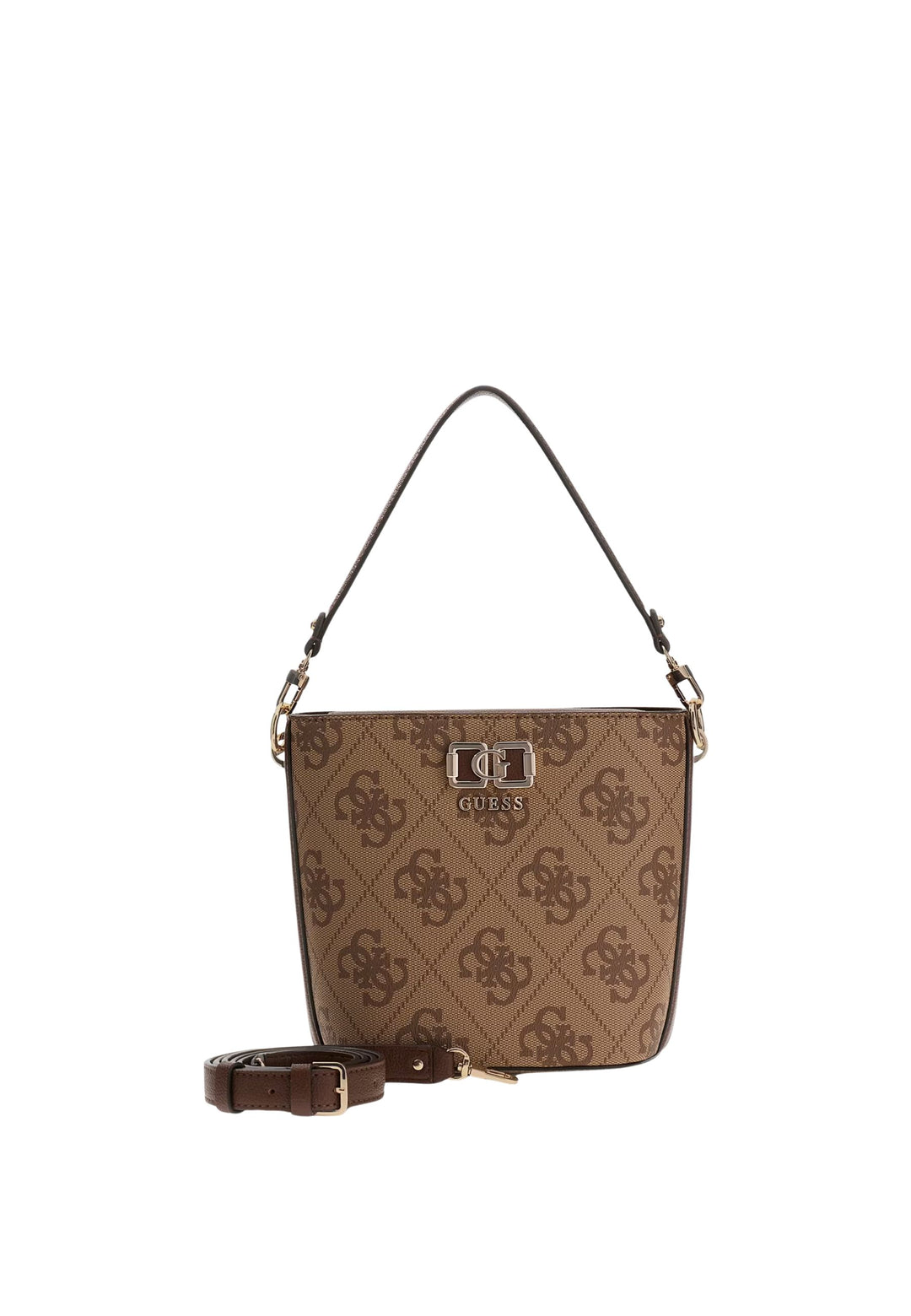 Guess Handtaschen Karnilla Logo Bucket Latte Logo/Braun