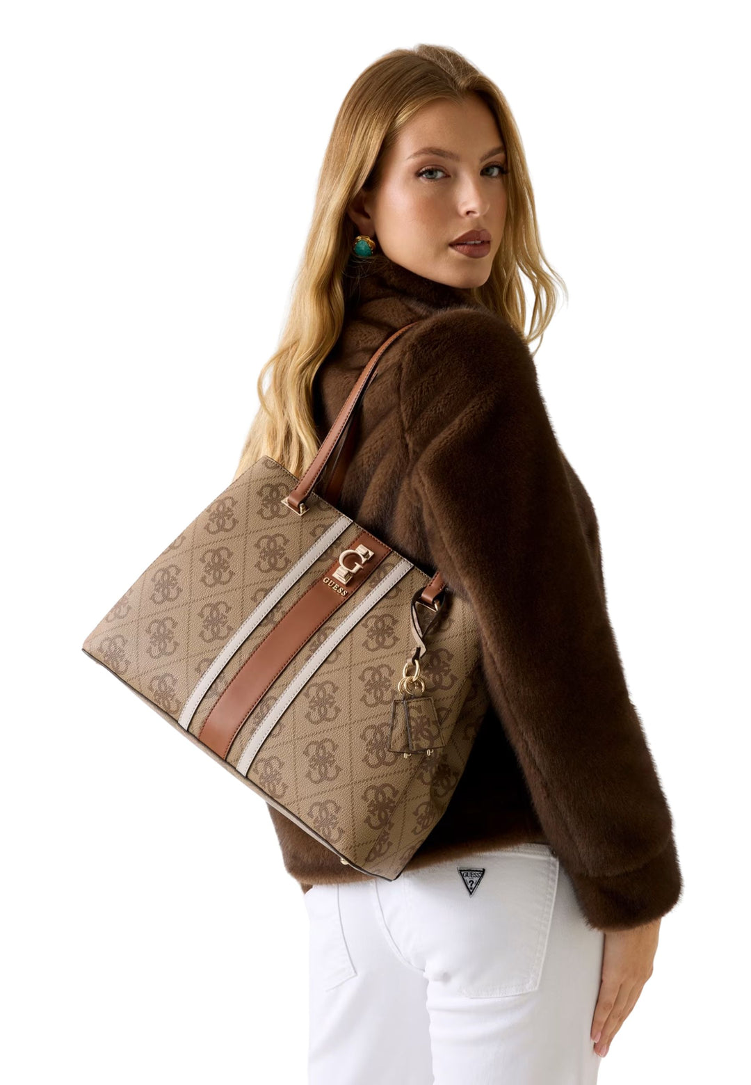 Guess Borsa Shopper Latte Logo