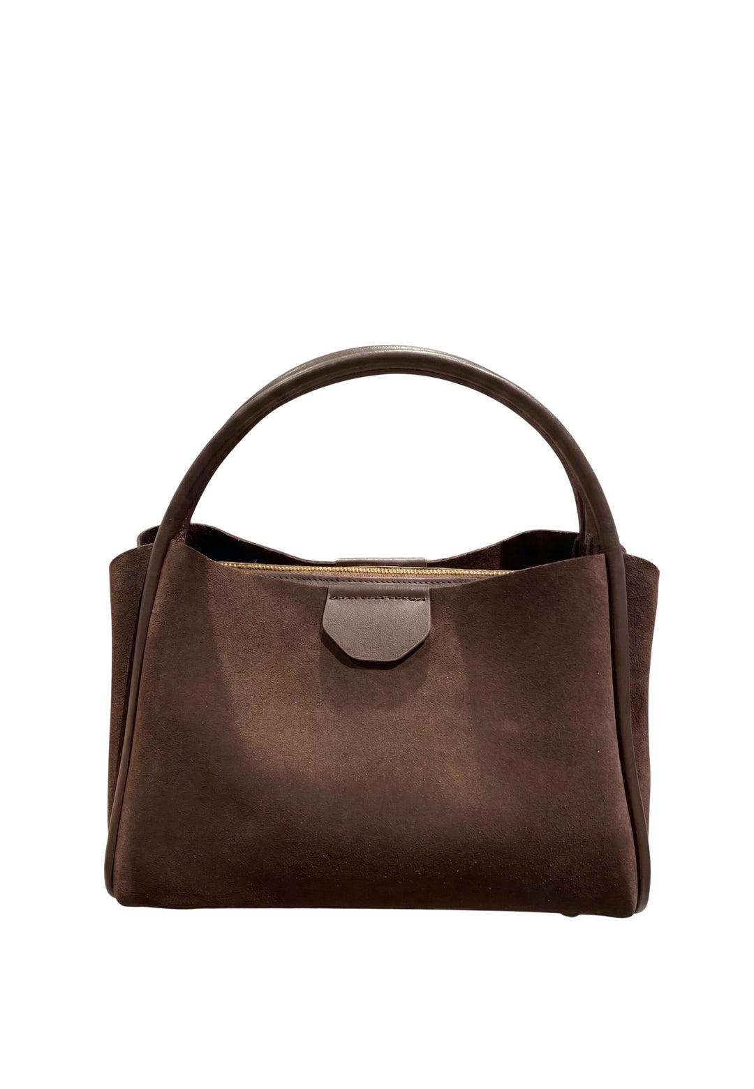 Lancaster Medium Magnetic Handbag Suède Ida Brown