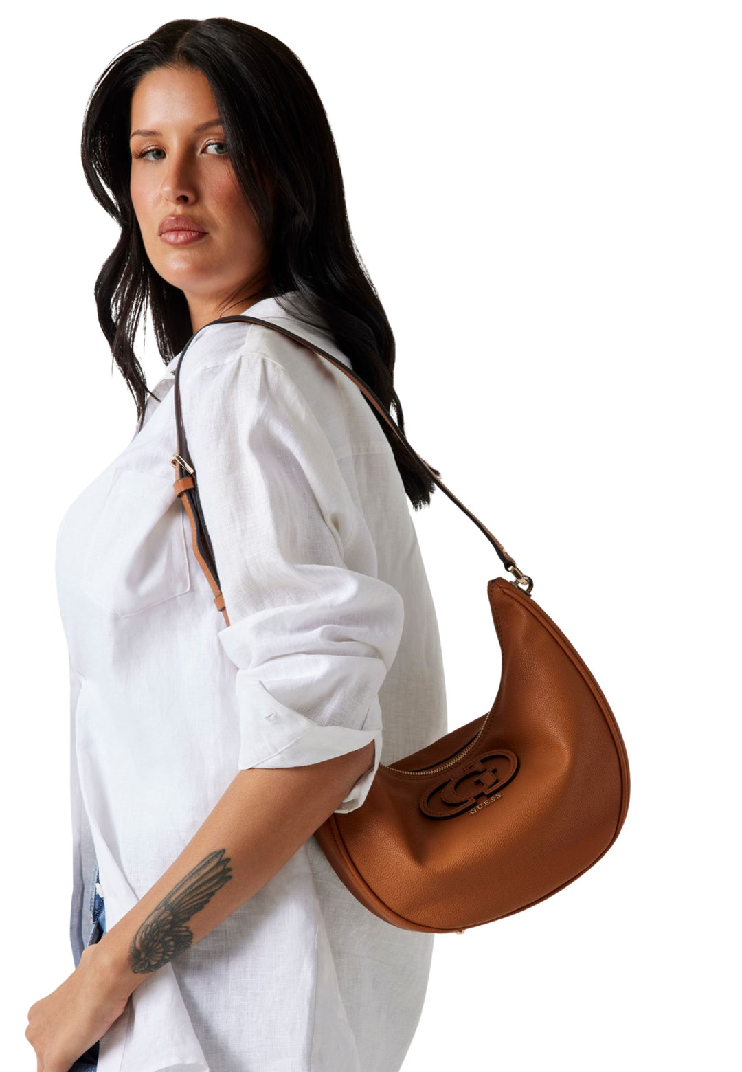Guess Handväskor Silvye Bucket Cognac