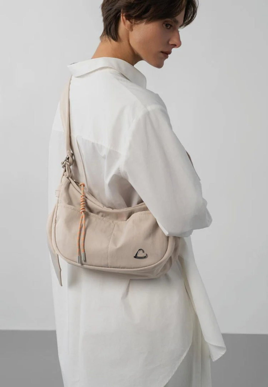 Lancaster Basic Love schoudertas Beige Fumé