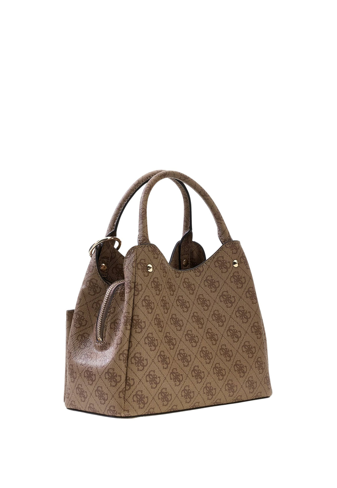 Guess Lorella Petit Monogramme Latte Logo Tote Bag