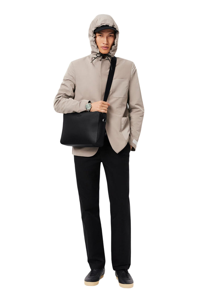 Mala de ombro Lacoste Chantaco em couro NH5060CE Preto