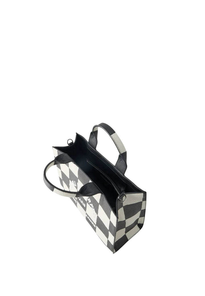Karl Lagerfeld fyrkantig tote i svart och vitt damier