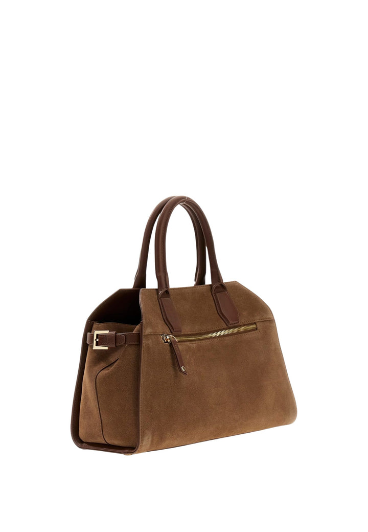 Guess Sac Bandoulière Yulia Small Satchel Chocolate