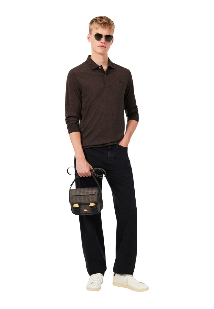 Lacoste Borsa a cartella The Blend Monogramma Nero Shiitake