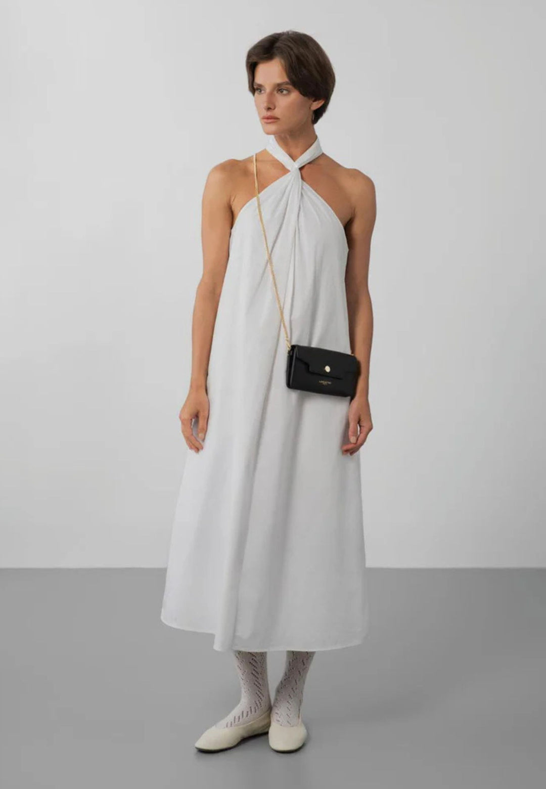 Pochette com aba e mola S Mademoiselle Grace Lancaster Preto