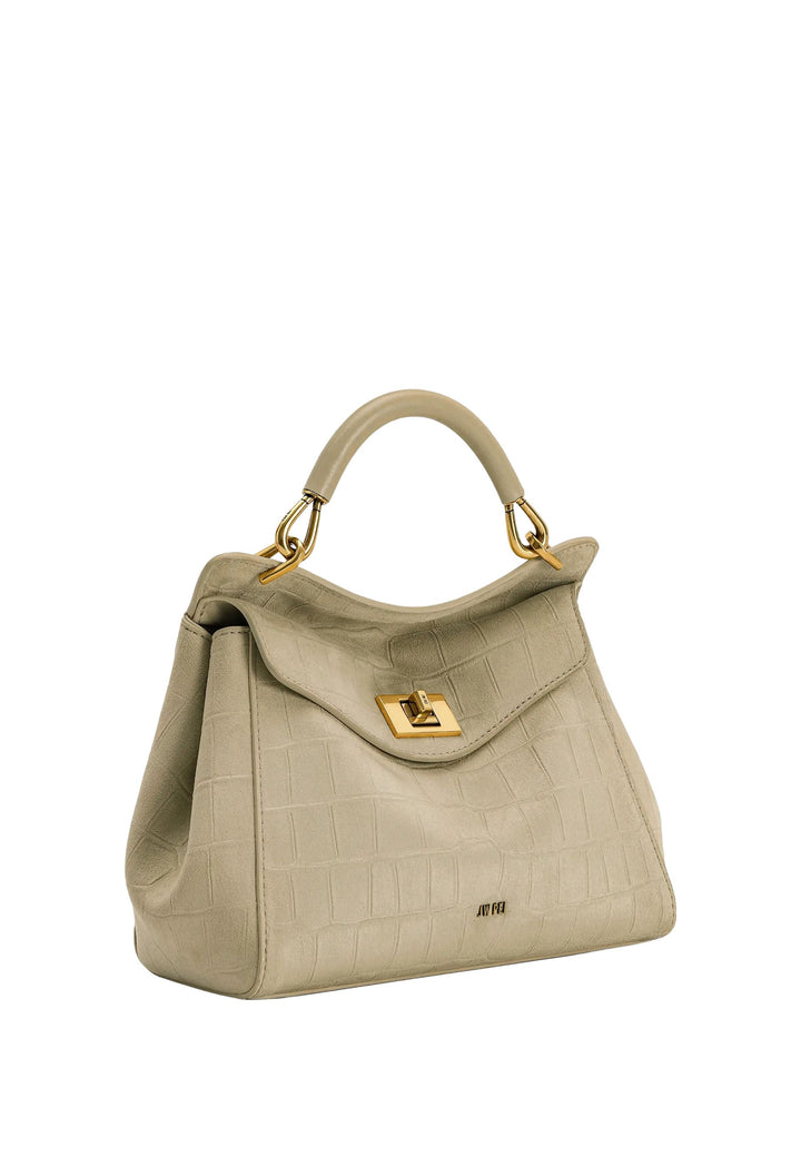 JW PEI Handtasche Lucia Croco Faux Nubuck/Wildleder Light Beige