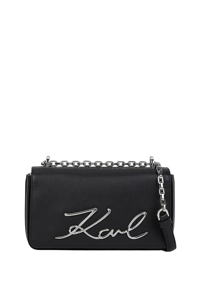 Karl Lagerfeld Borsa a tracolla piccola K/Signature Nero/Nickel
