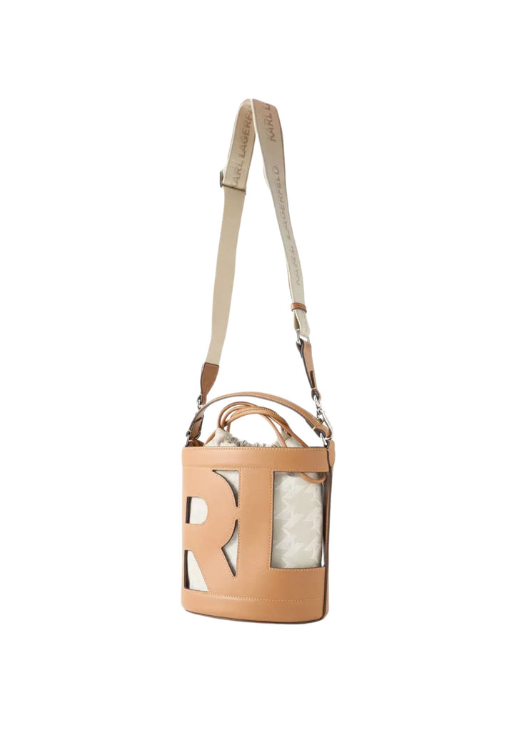 Karl Lagerfeld Ikon Monogram hinkväska kräm