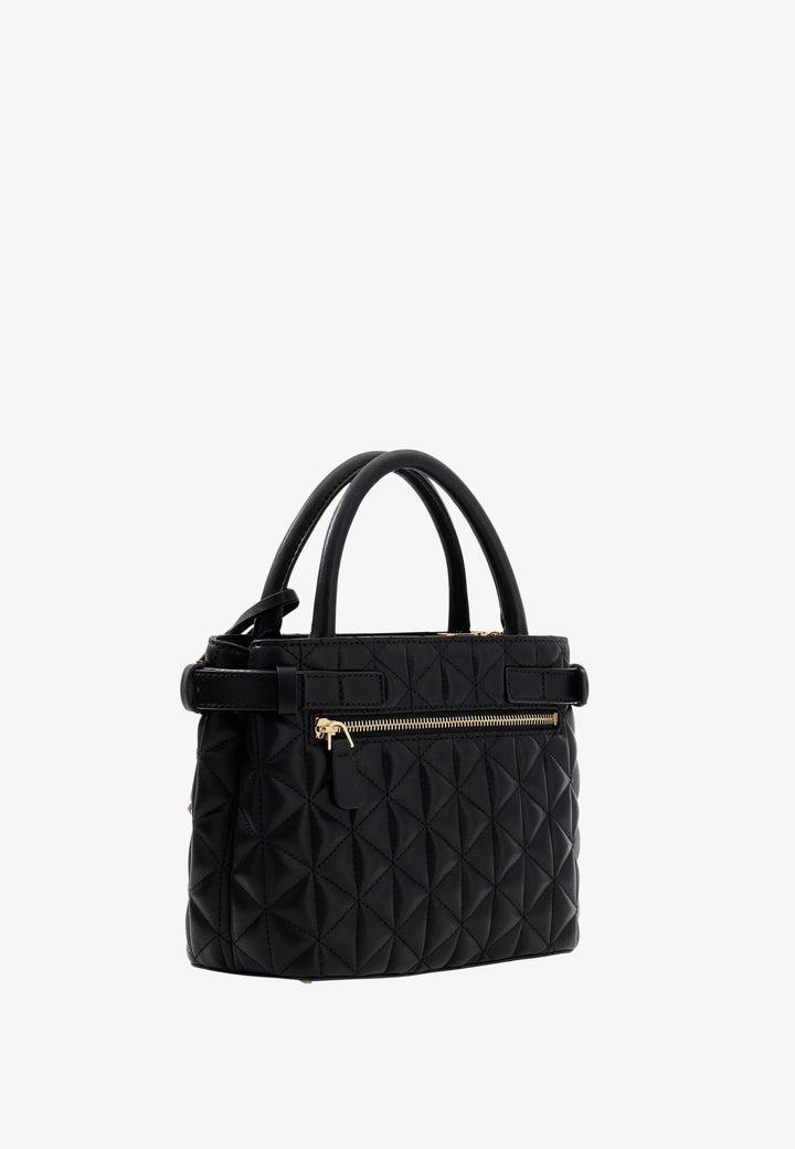 Guess Mini sac à main matelassé Paisleigh Black