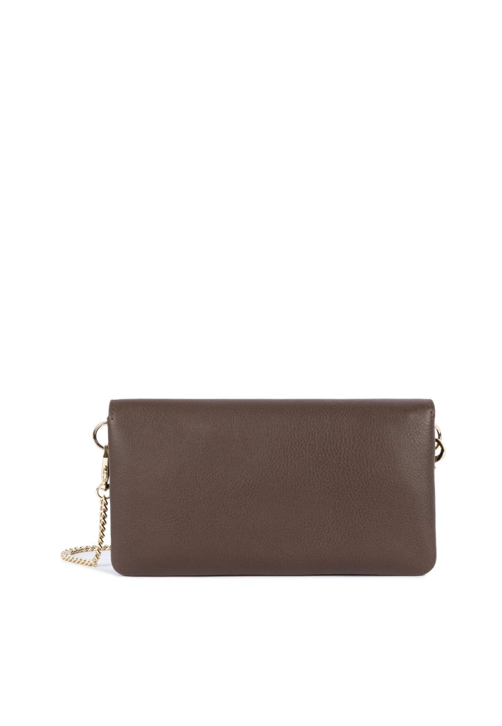 Pochette com aba e mola S Mademoiselle Grace Marron