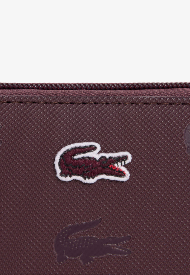 Lacoste Mini porte-monnaie zippé Bordeaux Oxalis