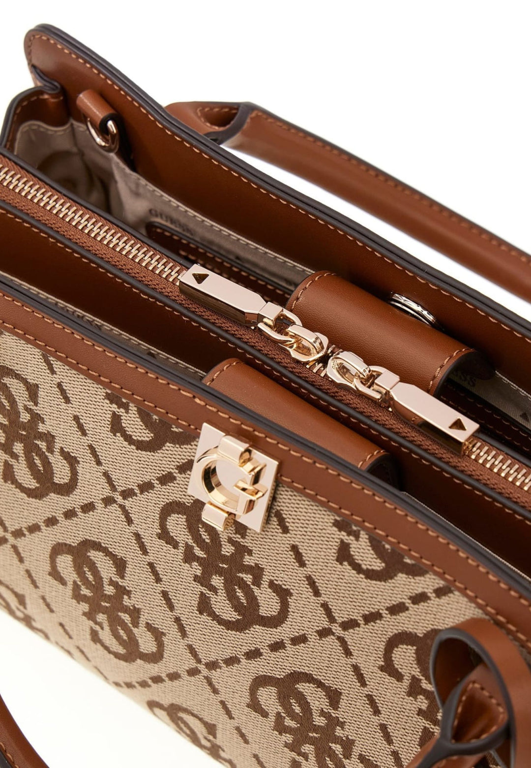Guess Håndtaske Audrey Petit Monogramme Latte Logo