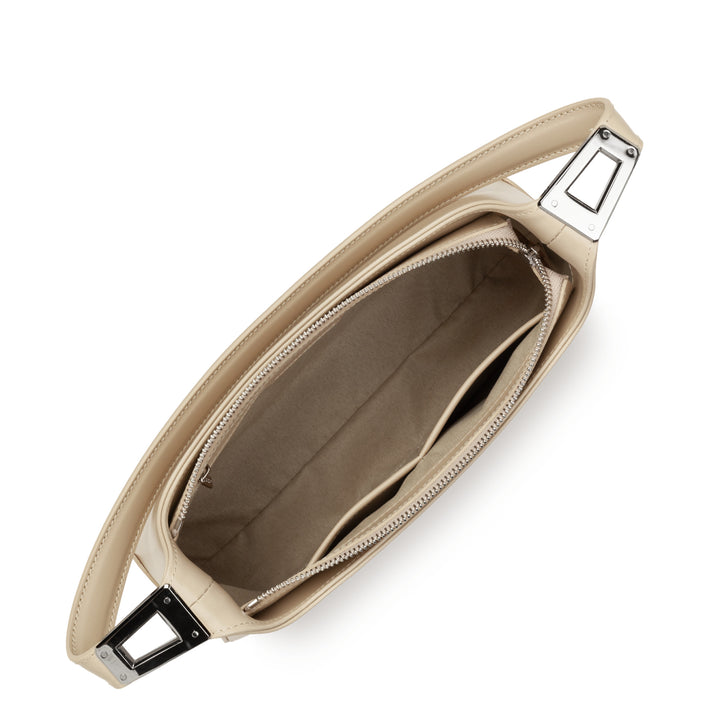 Lancaster håndtaske med lynlås, str. M Suave Ace 433-20 beige