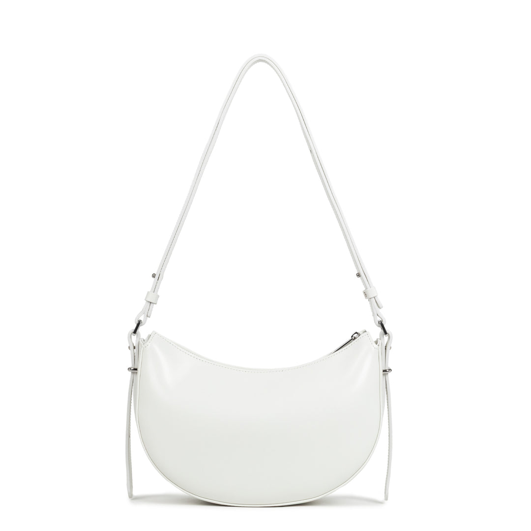 Lancaster Sac demi lune Zippé Suave Ace Blanc Cassé