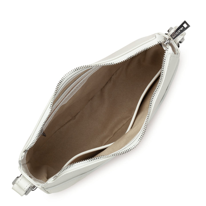 Lancaster Sac demi lune Zippé Suave Ace Blanc Cassé