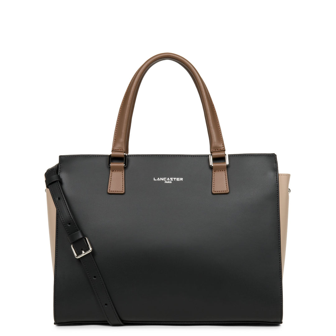Lancaster Borsa Shopper a mano Con zip L Smooth Nero - Nude - Visone