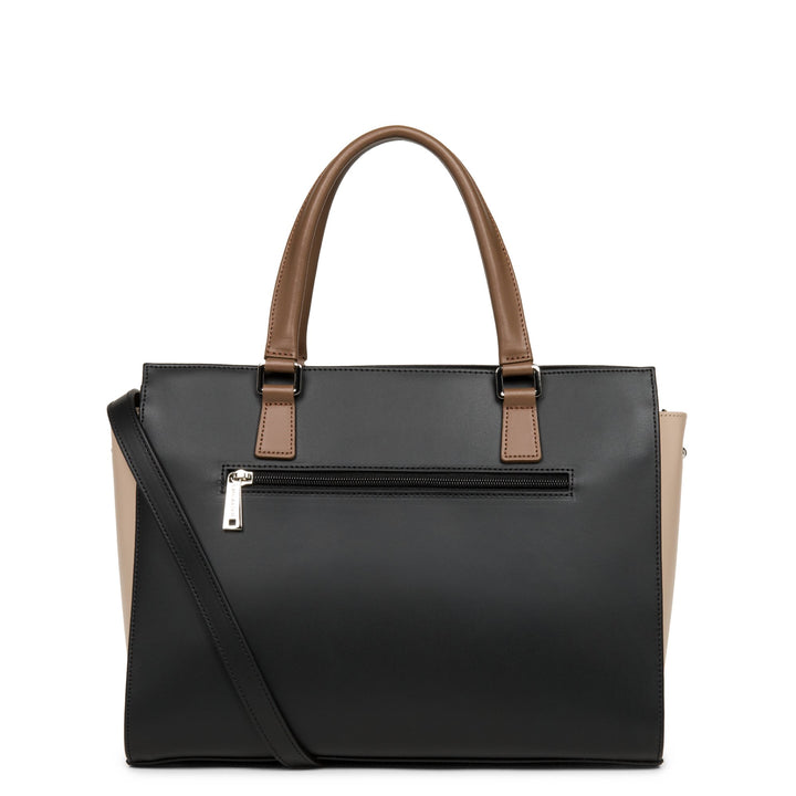 Lancaster Borsa Shopper a mano Con zip L Smooth Nero - Nude - Visone